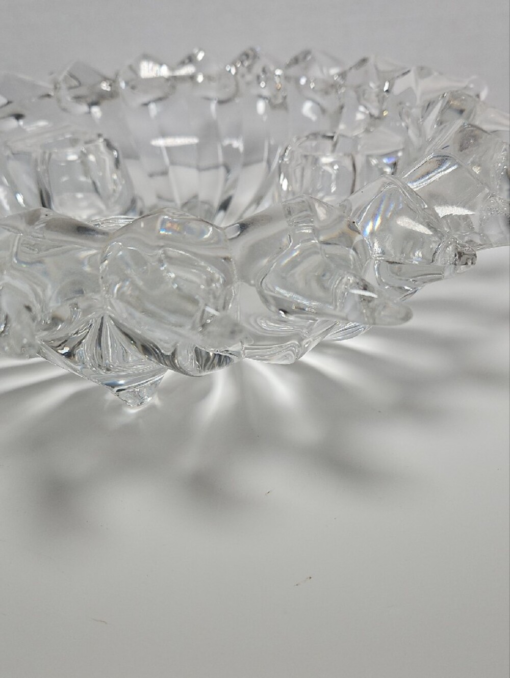 Vintage PartyLite Sunburst 24% Lead Crystal 3 Tapered Candle Holder - Picture 3 of 4